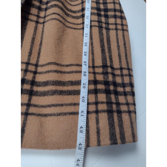 Avec Les Filles Plaid Double Breasted Coat Windowpane Tan and Black Size Large - Picture 10 of 11